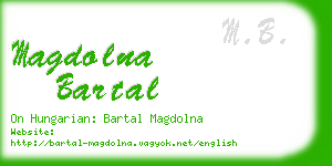 magdolna bartal business card